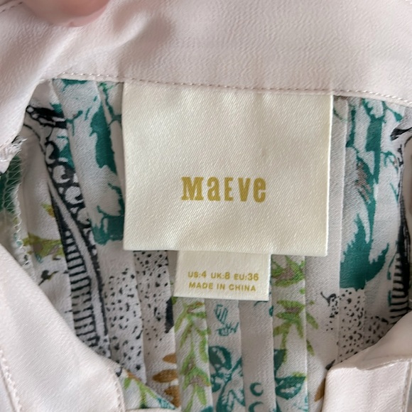 Anthropologie Maeve Ria Jungle Shirt Dress with Slip Size 4 - Picture 10 of 14